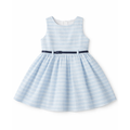Girls Light Blue Belted Dress - فستان بناتي أزرق فاتح مع حزام