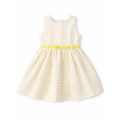 Girls Light Yellow Belted Dress - فستان بناتي أصفر فاتح مع حزام