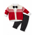 Baby Boy Red Striped 3 Set Outfit - طقم أطفال ولادي أحمر مخطط 3 قطع